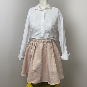 Aritzia Talula Cream Metallic A-Line Mini Skirt